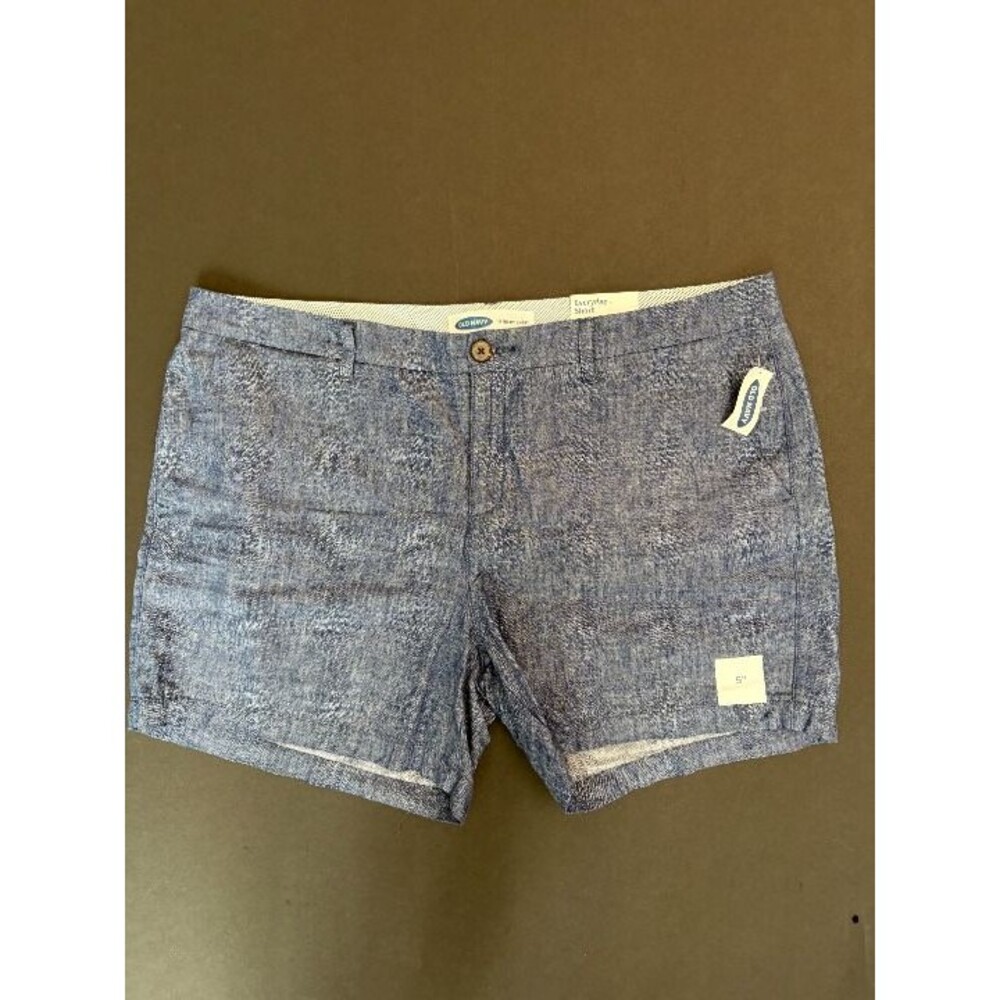 NWT Old Navy Shorts Size 16 Everyday Short Blue Linen Blend Chambray Beach Boho